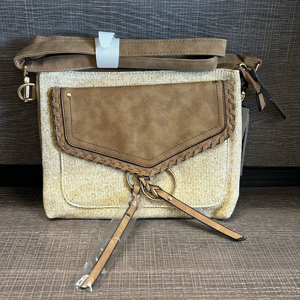 VR NYC Adjustable Woven Natural Straw Knit
Crossbody Bag/Purse (Tan) - NWT!